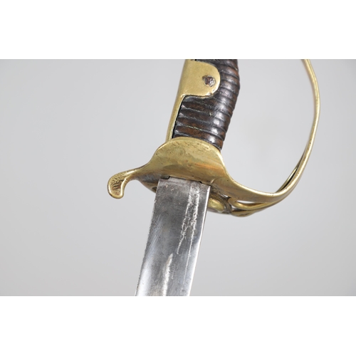 106 - A FIRST WORLD WAR TURKISH CAVALRY OFFICER'S SABRE AND SCABBARD. With an 86 cm curved, pointed, singl... 