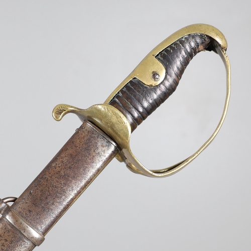 106 - A FIRST WORLD WAR TURKISH CAVALRY OFFICER'S SABRE AND SCABBARD. With an 86 cm curved, pointed, singl... 