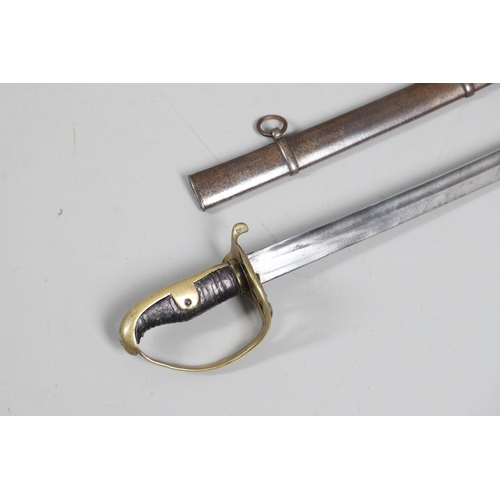 106 - A FIRST WORLD WAR TURKISH CAVALRY OFFICER'S SABRE AND SCABBARD. With an 86 cm curved, pointed, singl... 