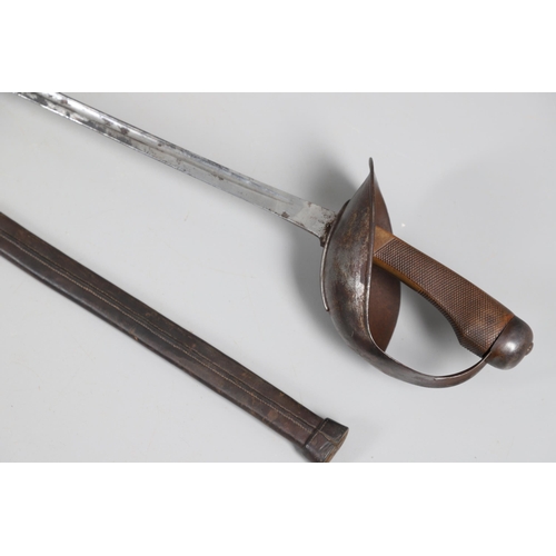 109 - A 1908 PATTERN CAVALRY SWORD AND SCABBARD. With an 89 cm tapering pointed single edged blade with na... 