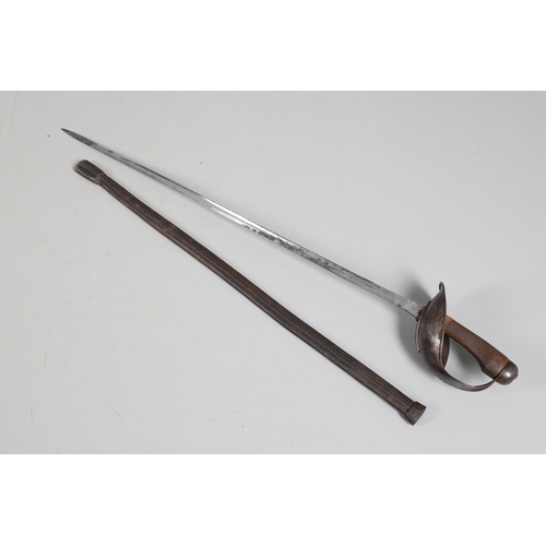 109 - A 1908 PATTERN CAVALRY SWORD AND SCABBARD. With an 89 cm tapering pointed single edged blade with na... 