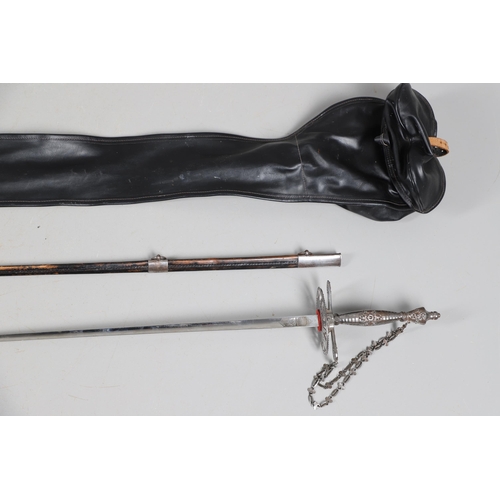 110 - A WILKINSON COURT SWORD HAVING BELONGED TO THE HIGH SHERIFF OF WARWICKSHIRE. With a 79 cm three edge... 