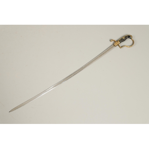 111 - A SECOND WORLD WAR GERMAN ARMY OFFICER'S SWORD MODEL 29A BY WKC. With a slightly curved 81cm blade w... 