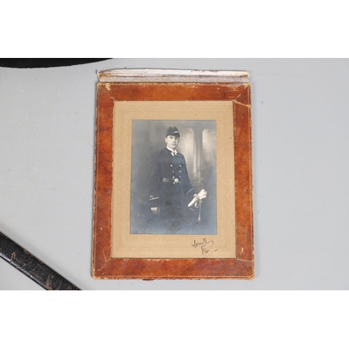 112 - A GEORGE V NAVAL OFFICERS SWORD, HAT, PHOTOGRAPH ALBUM AND OTHER ITEMS THE PROPERTY OF VIVIAN POTTS.... 