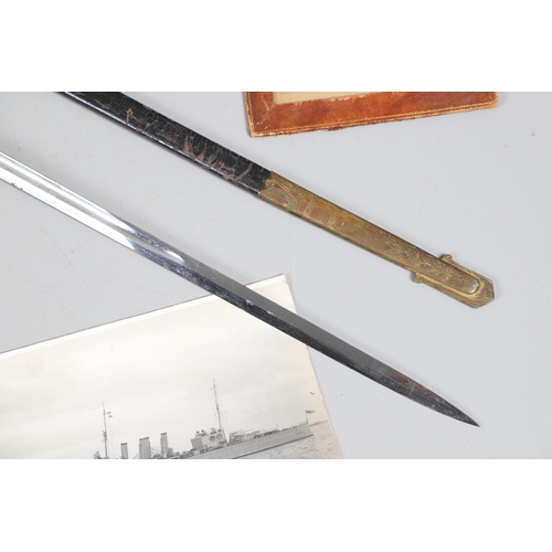 112 - A GEORGE V NAVAL OFFICERS SWORD, HAT, PHOTOGRAPH ALBUM AND OTHER ITEMS THE PROPERTY OF VIVIAN POTTS.... 