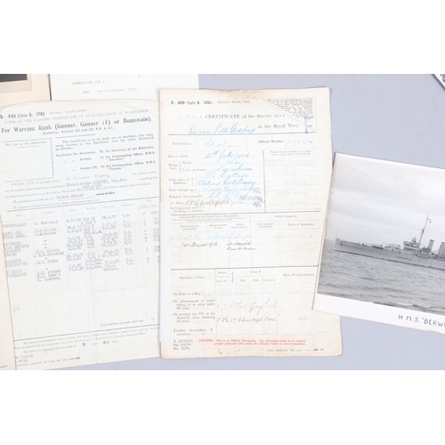 112 - A GEORGE V NAVAL OFFICERS SWORD, HAT, PHOTOGRAPH ALBUM AND OTHER ITEMS THE PROPERTY OF VIVIAN POTTS.... 