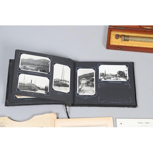 112 - A GEORGE V NAVAL OFFICERS SWORD, HAT, PHOTOGRAPH ALBUM AND OTHER ITEMS THE PROPERTY OF VIVIAN POTTS.... 