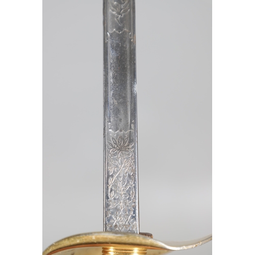 113 - AN ELIZABETH II RAF OFFICER'S SWORD AND SCABBARD BY WILKINSON OF LONDON. With a 82 cm tapering, poin... 