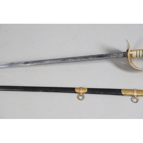 113 - AN ELIZABETH II RAF OFFICER'S SWORD AND SCABBARD BY WILKINSON OF LONDON. With a 82 cm tapering, poin... 