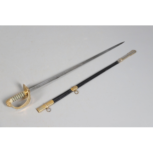 113 - AN ELIZABETH II RAF OFFICER'S SWORD AND SCABBARD BY WILKINSON OF LONDON. With a 82 cm tapering, poin... 