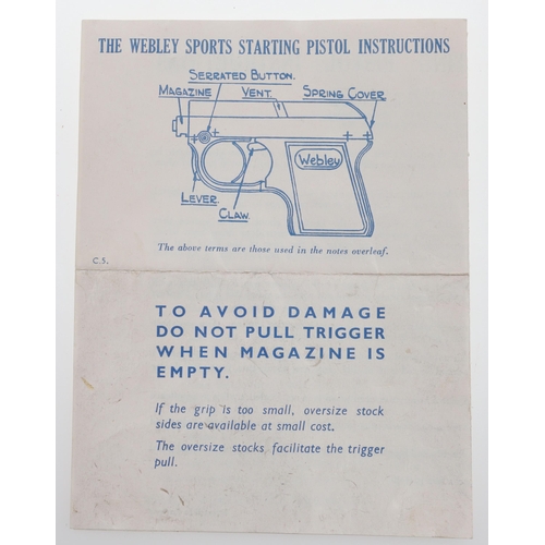 12 - A WEBLEY SPORTS STARTING PISTOL IN ORIGINAL BOX. A Webley Sports Starting Pistol for use with Webley... 