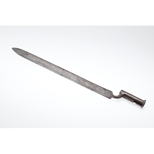 125 - A BRITISH NAPOLEONIC PERIOD VOLUNTEER'S SOCKET SWORD BAYONET. With a 50 cm broad, single edged, poin... 