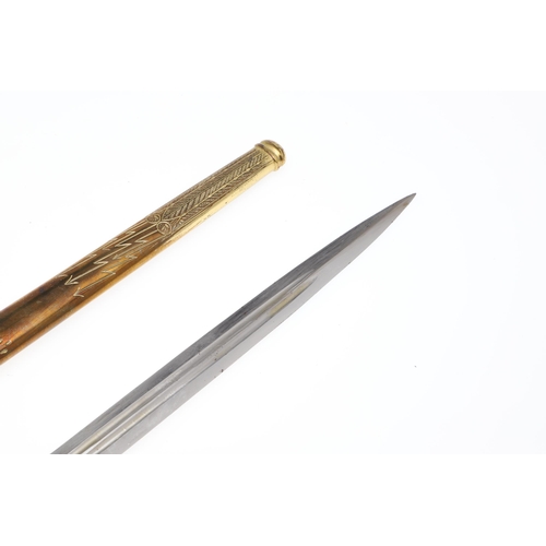 173 - A SECOND WORLD WAR GERMAN KRIEGSMARINE DAGGER. With a 25 cm pointed double edged blade with central ... 