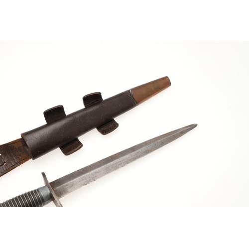 179 - A THIRD PATTERN FAIRBURN SYKES TYPE FIGHTING KNIFE. With a 17 cm double edged, pointed blade, with r... 