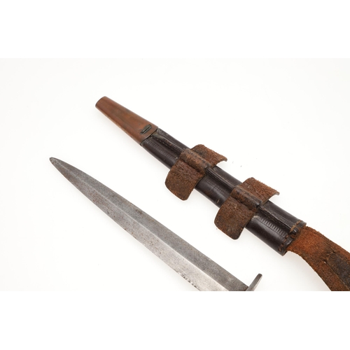 179 - A THIRD PATTERN FAIRBURN SYKES TYPE FIGHTING KNIFE. With a 17 cm double edged, pointed blade, with r... 