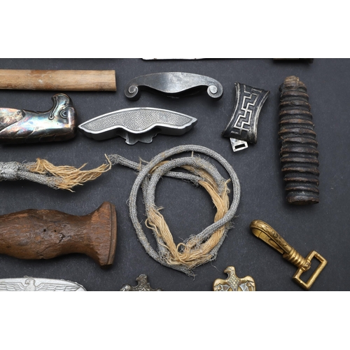 185 - AN INTERESTING AND USEFUL COLLECTION OF SECOND WORLD WAR GERMAN DAGGER PARTS. An interesting collect... 