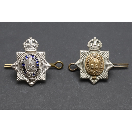 188 - A FINE KING'S DRAGOON GUARDS OFFICERS SMALL SILVER BADGE AND A SIMILAR OTHER RANKS SET. An Officer's... 