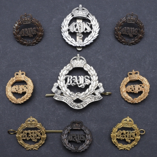 191 - AN INTERESTING COLLECTION OF 2ND DRAGOON GUARDS CAP AND OTHER BADGES. An NCO's plated 'BAYS' arm bad... 