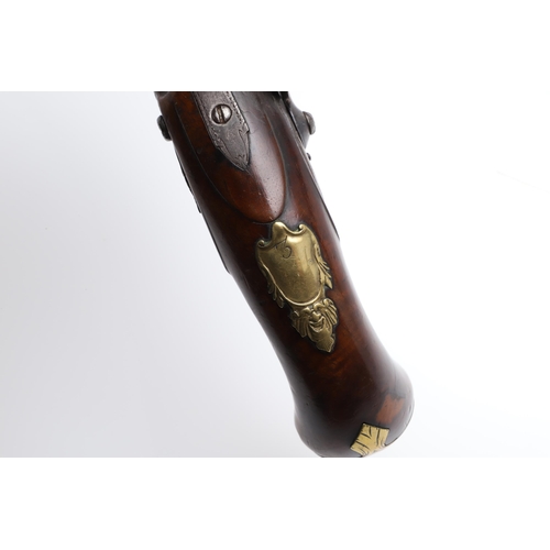 2 - A LATE 18TH CENTURY FLINTLOCK HOLSTER PISTOL BY ELLSTON OF DONCASTER. A fine quality holster pistol ... 