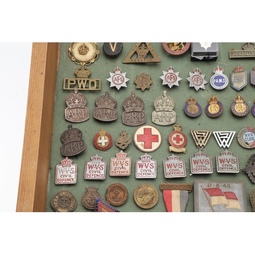 206 - AN INTERESTING COLLECTION OF MILITARY RELATED ENAMEL AND SIMILAR BADGES. A collection of 89 badges t... 