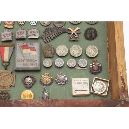 206 - AN INTERESTING COLLECTION OF MILITARY RELATED ENAMEL AND SIMILAR BADGES. A collection of 89 badges t... 