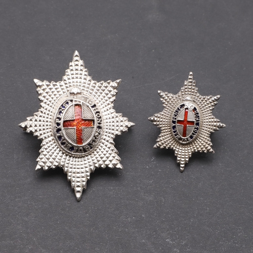 221 - A COLDSTREAM GUARD'S OFFICERS SILVER AND ENAMEL CAP BADGE AND ANOTHER. A Coldstream Guard's officers... 