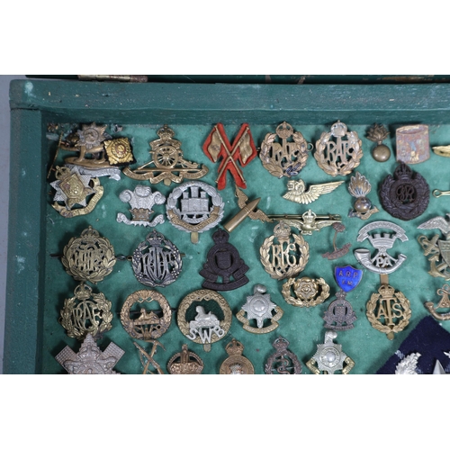 223 - A COLLECTION OF MILITARY CAP BADGES AND OTHER INSIGNIA. A collection of approximately 80 cap and oth... 