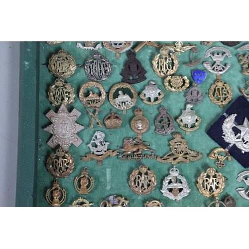 223 - A COLLECTION OF MILITARY CAP BADGES AND OTHER INSIGNIA. A collection of approximately 80 cap and oth... 