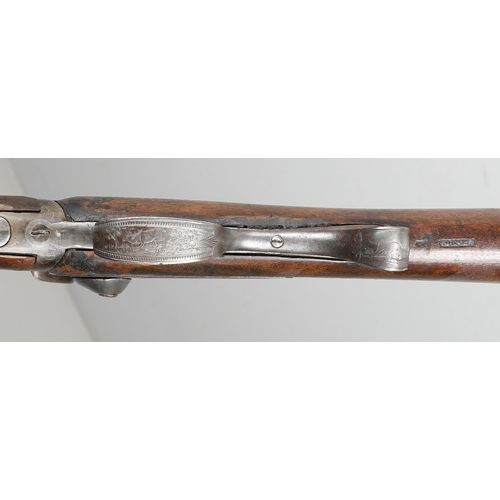 23 - AN UNUSUAL BASTIN FRERES BREECH LOADING RIFLE. A French Military percussion firing breech loading ri... 