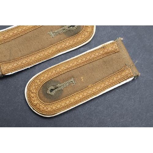 232 - A PAIR OF SECOND WORLD WAR GERMAN ARMY AFRIKAKORPS INFANTRY NCO'S SHOULDER STRAPS. A pair of Afrikak... 