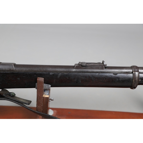 24 - AN ENFIELD MARTINI HENRY MARK IV MILITARY RIFLE. With an 82 cm rifled barrel, 11.05 mm at the muzzle... 