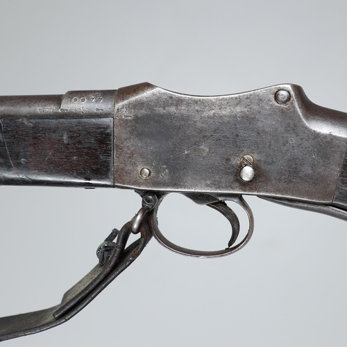 24 - AN ENFIELD MARTINI HENRY MARK IV MILITARY RIFLE. With an 82 cm rifled barrel, 11.05 mm at the muzzle... 