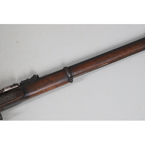 29 - A VICTORIAN SNIDER RIFLE. A Snider two-band service rifle with a 75 cm barrel with rising adjustable... 