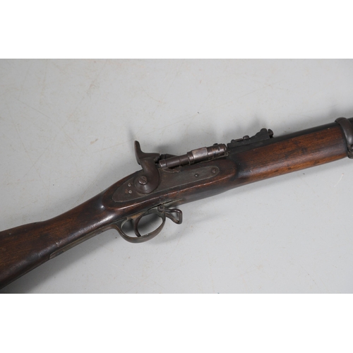 29 - A VICTORIAN SNIDER RIFLE. A Snider two-band service rifle with a 75 cm barrel with rising adjustable... 