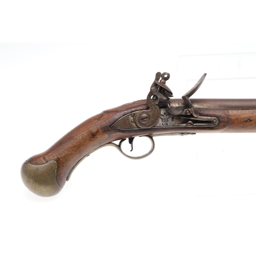 3 - A TOWER ISSUED 1801 PATTERN 'LONG' SEA SERVICE PISTOL. With a 30.5 cm(12in) tapering barrel with var... 