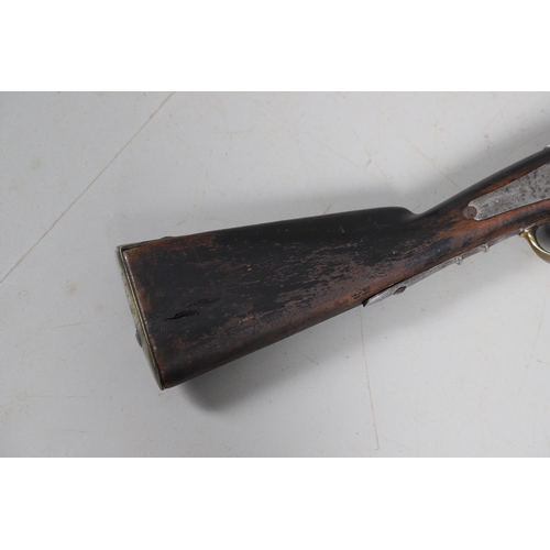 31 - A RUSSIAN 1845 PATTERN PERCUSSION MUSKET DATED 1853. With a 108cm tapering round barrel with various... 