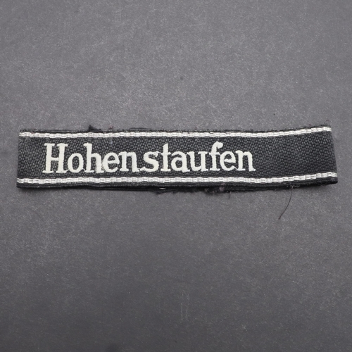 343 - A SECOND WORLD WAR WAFFEN-SS 'HOHENSTAUFEN' CUFFBAND. A Waffen-SS 'Hohenstaufen' cuffband. RZM type ... 