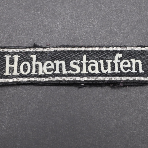 343 - A SECOND WORLD WAR WAFFEN-SS 'HOHENSTAUFEN' CUFFBAND. A Waffen-SS 'Hohenstaufen' cuffband. RZM type ... 