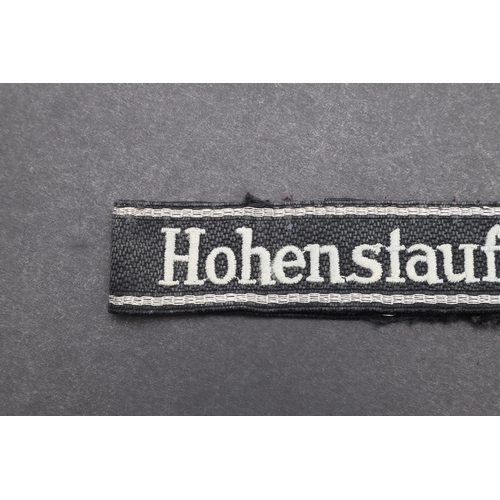 343 - A SECOND WORLD WAR WAFFEN-SS 'HOHENSTAUFEN' CUFFBAND. A Waffen-SS 'Hohenstaufen' cuffband. RZM type ... 