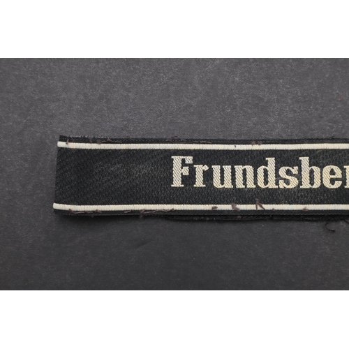 352 - A SECOND WORLD WAR WAFFEN-SS 'FRUNDSBERG' CUFFBAND. A Waffen-SS 'Frundsberg' cuffband. Machine woven... 