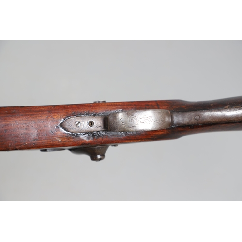 36 - A 19TH CENTURY ENFIELD TYPE PERCUSSION FIRING RIFLE AND ANOTHER SIMILAR. With a 97 cm unmarked barre... 