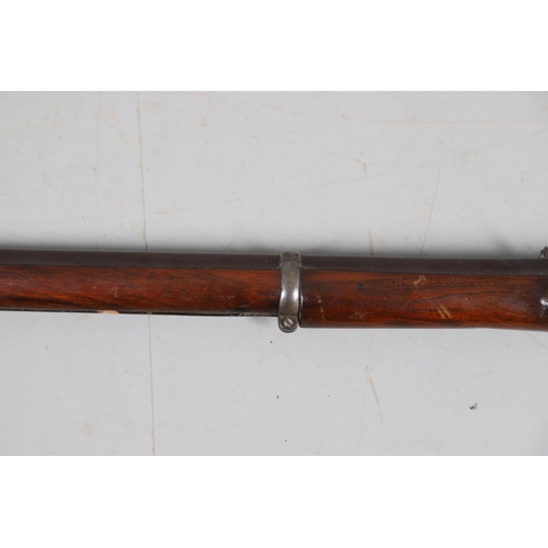 37 - A 19TH CENTURY ENFIELD TYPE PERCUSSION FIRING RIFLE AND ANOTHER SIMILAR. With an 80 cm unmarked barr... 