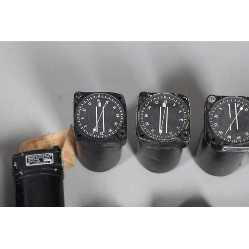 A COLLECTION OF AVIATION DIALS TO INCLUDE AUTOMATIC PILOT, TANK GAUGES ...