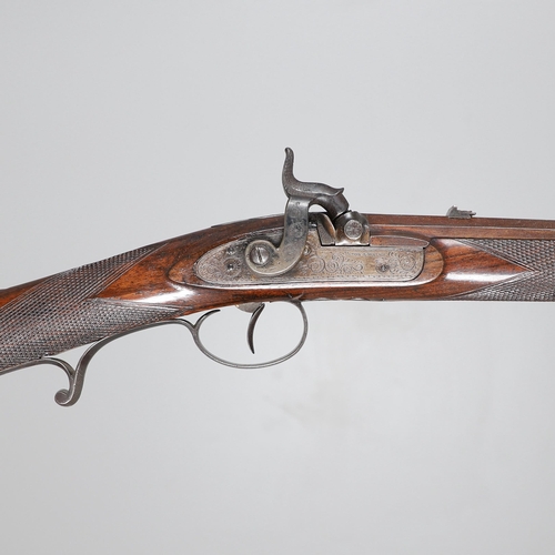 38 - A FINE SCOTTISH PERCUSSION DEER RIFLE BY PATON AND WALSH OF PERTH. With a 66 cm octagonal rifled .80... 