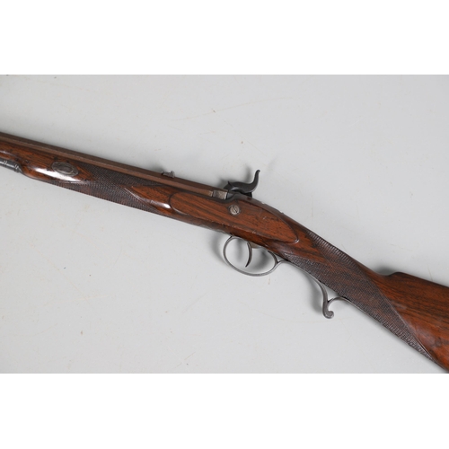 38 - A FINE SCOTTISH PERCUSSION DEER RIFLE BY PATON AND WALSH OF PERTH. With a 66 cm octagonal rifled .80... 