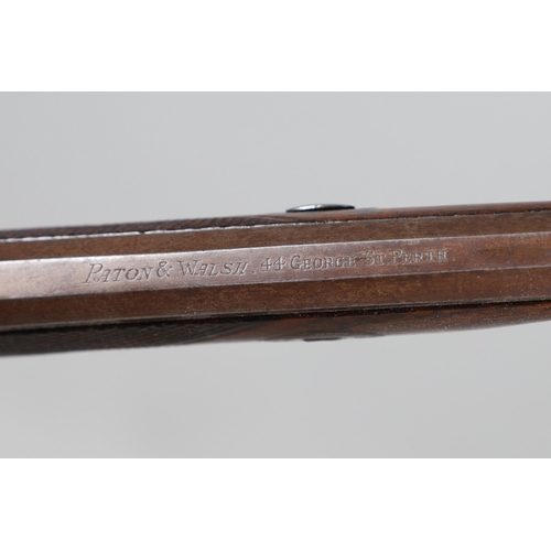 38 - A FINE SCOTTISH PERCUSSION DEER RIFLE BY PATON AND WALSH OF PERTH. With a 66 cm octagonal rifled .80... 