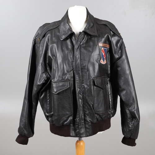 450 - A FLIGHT TECH INC. TYPE A-2C LEATHER FLYING JACKET. An American 'Airforce' type flying jacket with F... 