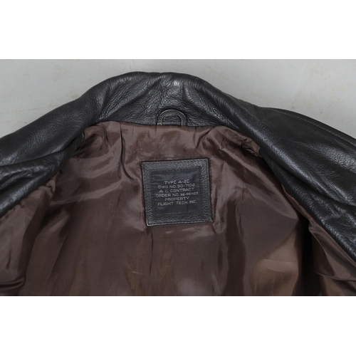 450 - A FLIGHT TECH INC. TYPE A-2C LEATHER FLYING JACKET. An American 'Airforce' type flying jacket with F... 