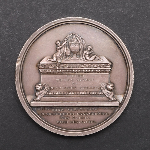 462 - A MEDAL MARKING THE DEATH OF PRINCESS CHARLOTTE, 1817. Portrait bust r. by Thomas Webb beneath 'Caro... 