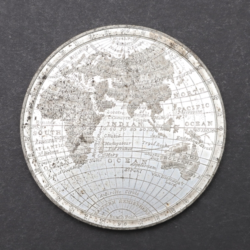 463 - AN EARLY 19TH CENTURY CARTOGRAPHY MEDAL OF THE EASTERN AND WESTERN HEMISPHERES, CIRCA 1820. Unsigned... 